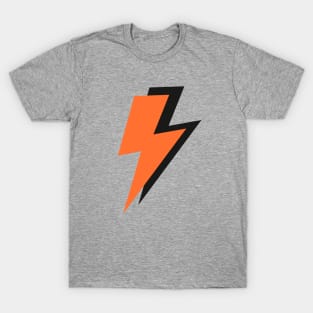 Orange and Black on Grey, Lightning Bolts T-Shirt